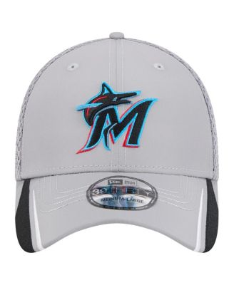 Men's Gray Miami Marlins Linear 39THIRTY Flex Hat