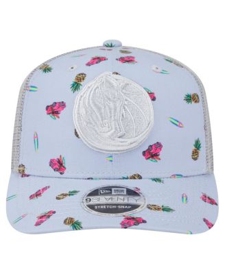 Men's Light Blue/Gray Dallas Mavericks Adventure Aloha Pattern 9SEVENTY Stretch-Snap Hat