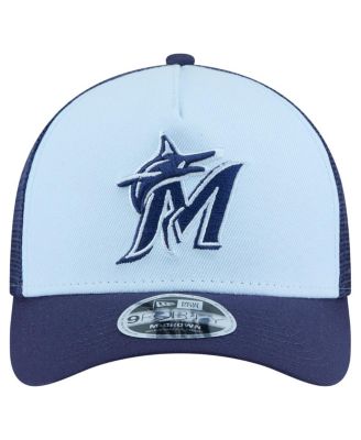 Men's Light Blue/Navy Miami Marlins 2-Tone Color Pack 9FORTY M-Crown A-Frame Adjustable Hat