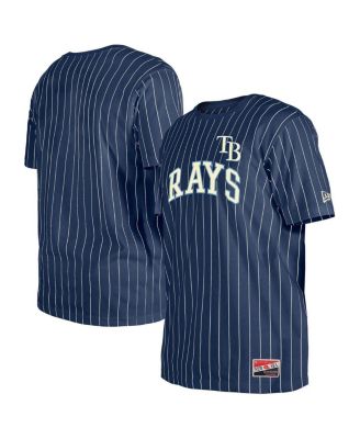 New Era - Men's Navy Tampa Bay Rays Throwback Pinstripe T-Shirt