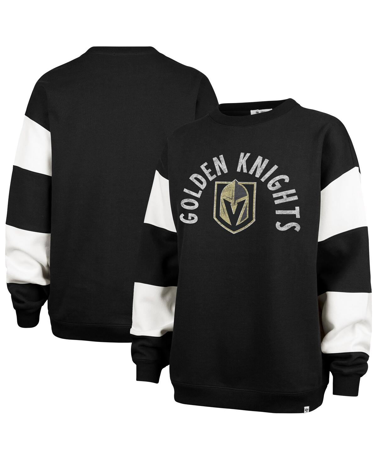 Women's Black Vegas Golden Knights Eephus Barred Pullover Sweatshirt - Black