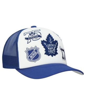 Men's White/Blue Toronto Maple Leaf's Gridlock Trucker Adjustable Hat