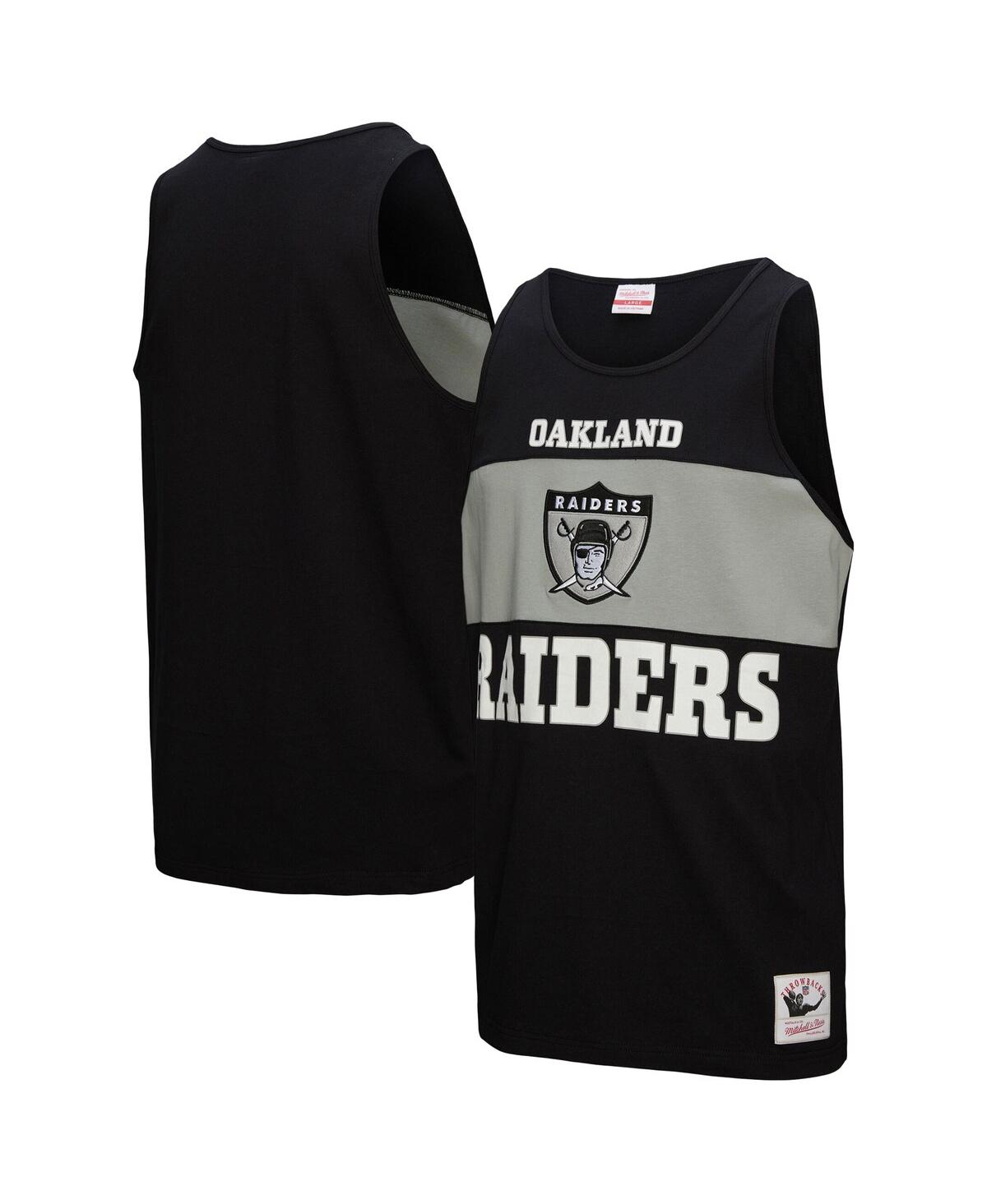 Men's Black Oakland Raiders Retro Color Block Tank Top - Black