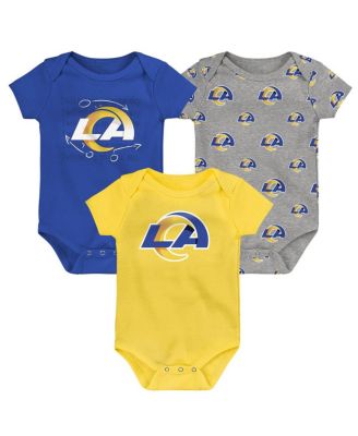 Outerstuff - Baby Boys and Girls Los Angeles Rams Team Starter 3-Pack Bodysuit Set