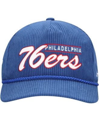 Men's Royal Philadelphia 76ers Double Header Side Patch Cord Hitch Adjustable Hat