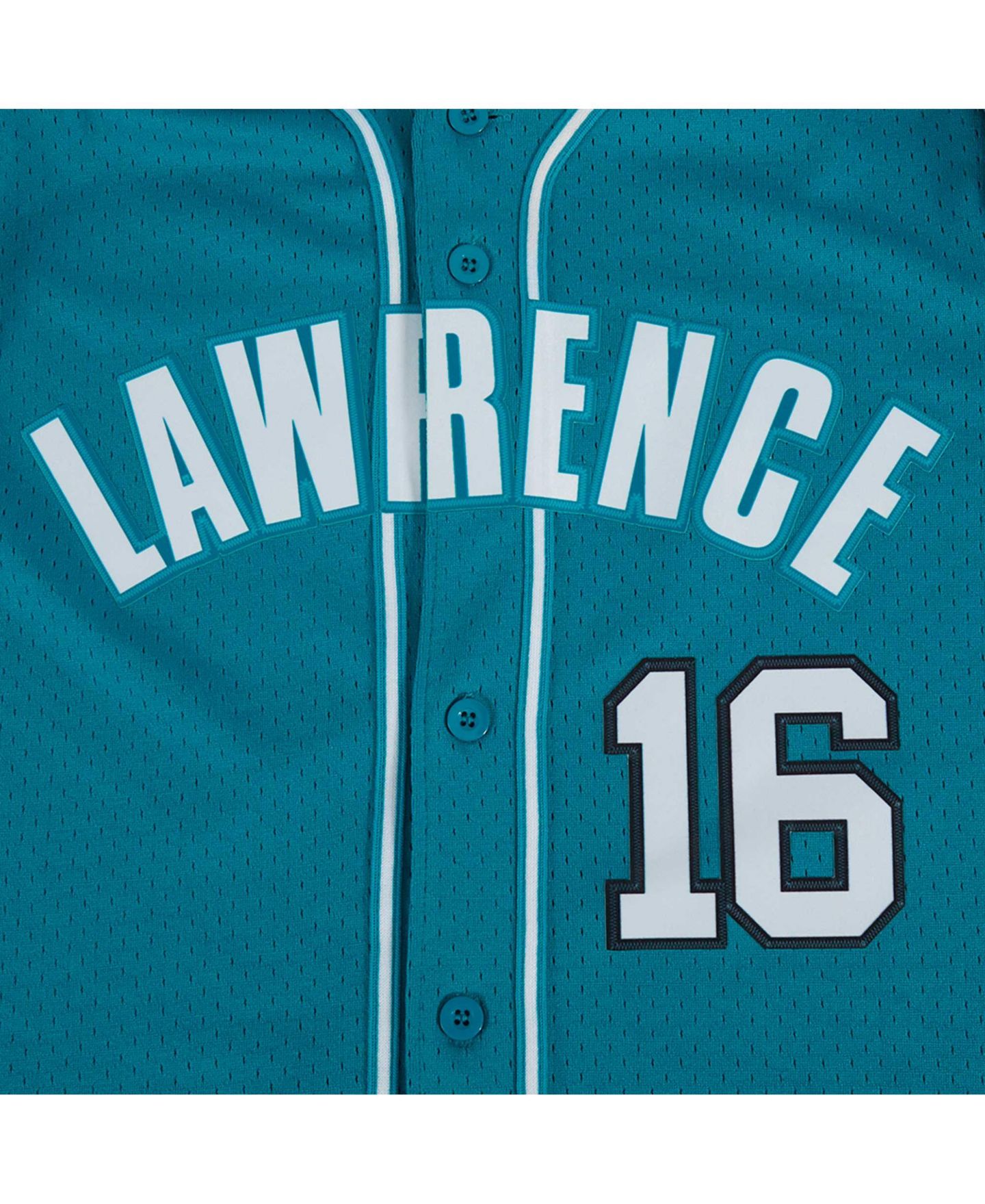 Мужской топ Pro Standard Trevor Lawrence Teal Jacksonville Jaguars Mesh Button-Up Baseball Jersey — фото 3