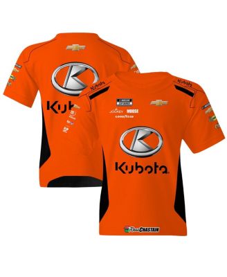 Trackhouse Racing Team Collection - Big Boys and Girls Orange Ross Chastain Kubota Uniform T-Shirt