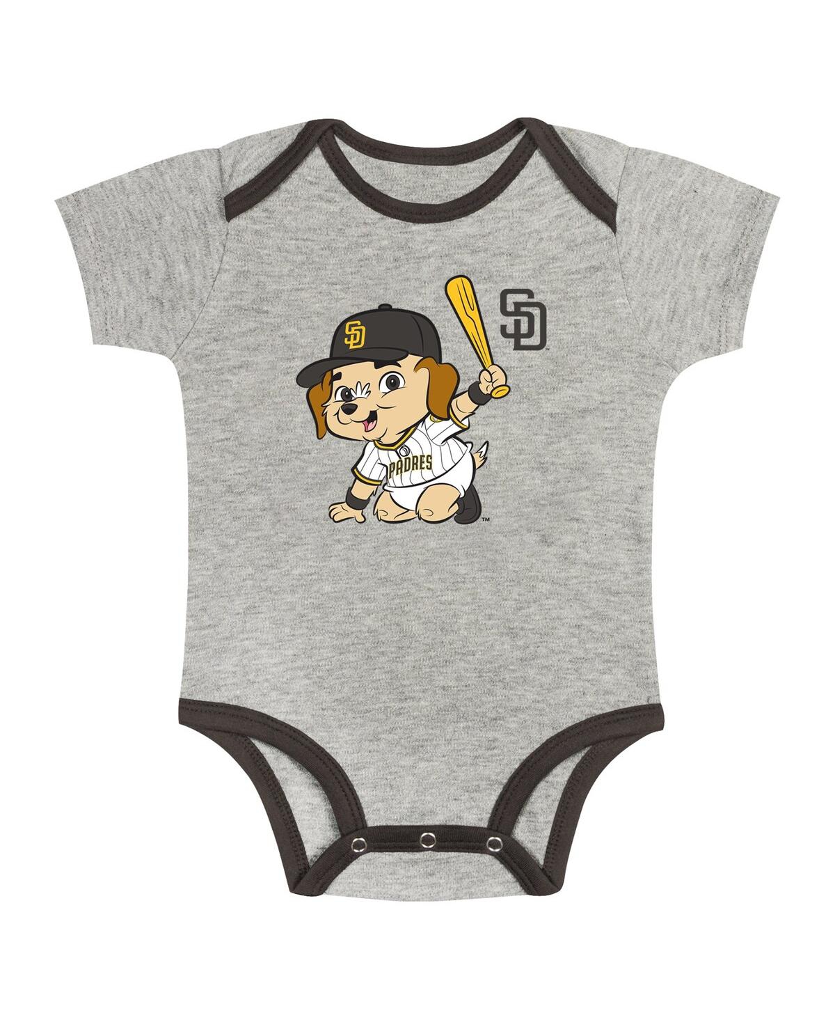 Outerstuff Big Boys And Girls Gray/white San Diego Padres 2-pack Play Ball Bodysuit Set In Multi