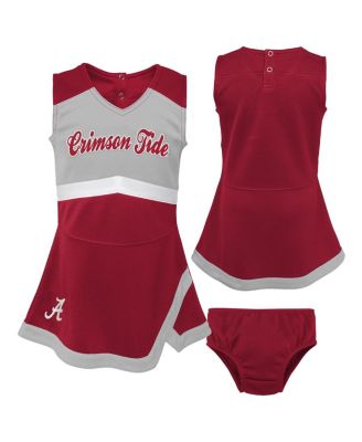 Outerstuff - Girls Preschool Crimson Alabama Crimson Tide Two-Piece Cheer Captain Jumper Dress Bloomers Set