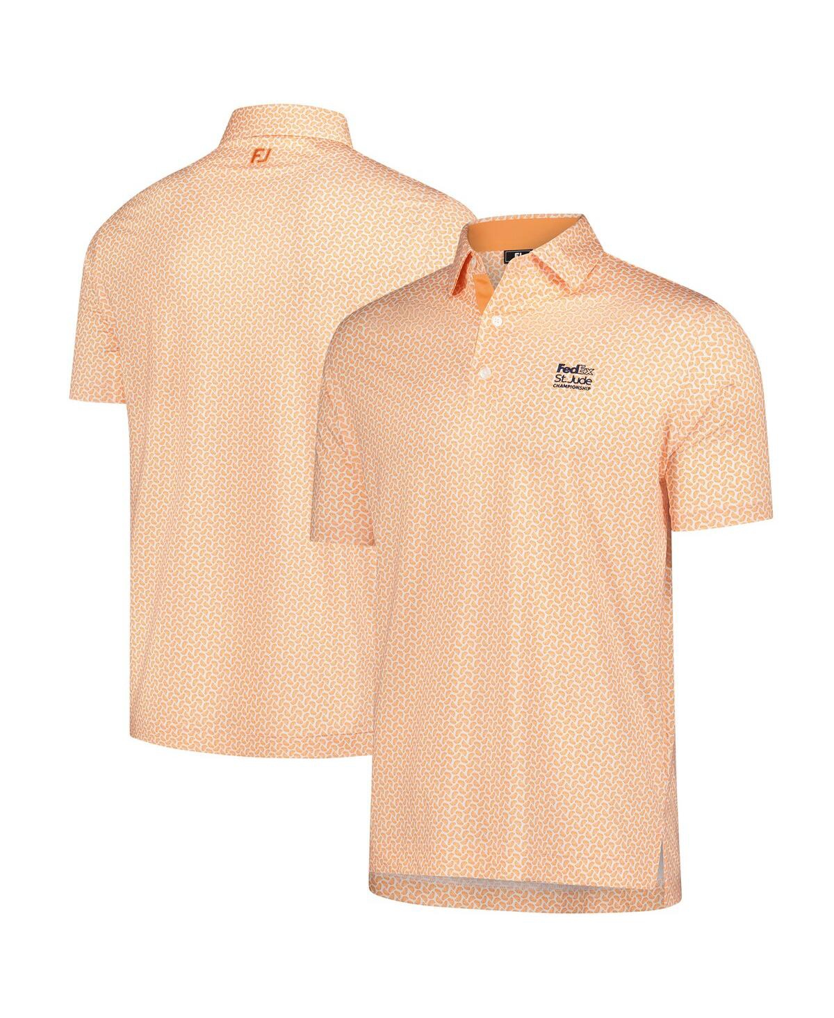 Men's Orange FedEx St. Jude Championship ProDry Citrus Print Lisle Polo Shirt - Orange