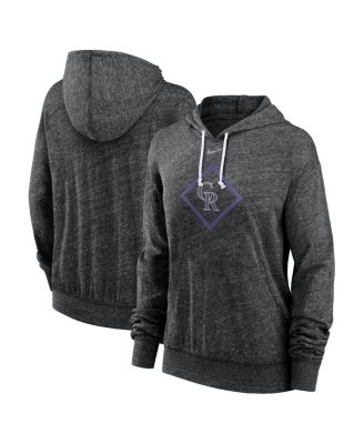 Nike - Women's Black Colorado Rockies Diamond Icon Gym Vintage Lightweight Hooded Top