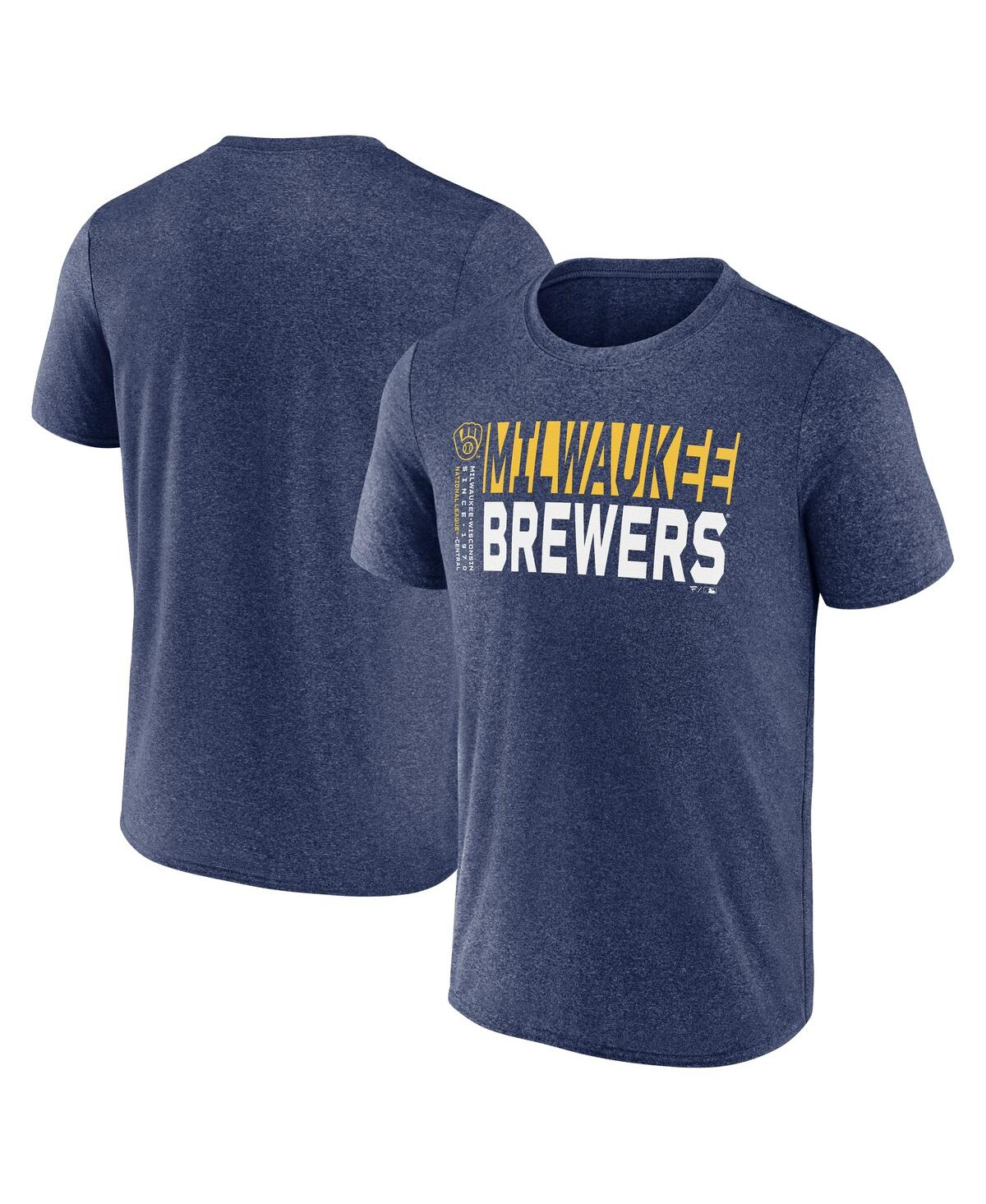 Men's Heather Navy Milwaukee Brewers Fundamentals Shoot for the Sky T-Shirt - Heather Navy