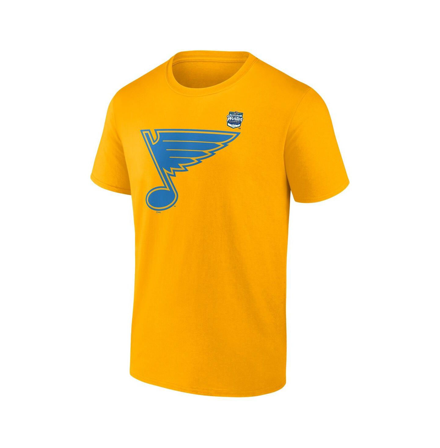 Мужская футболка Fanatics Gold St. Louis Blues Primary Logo — фото 3
