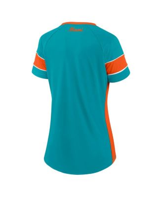 Women's Aqua Miami Dolphins Athena Lace-Up Top