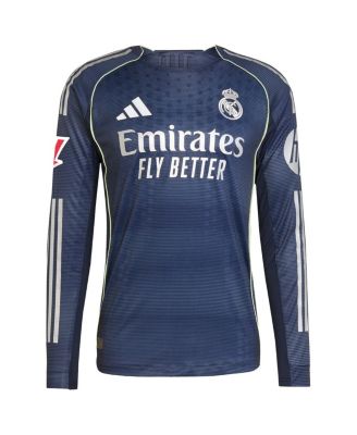 Men's Jude Bellingham Blue Real Madrid 2025/26 Away Authentic Long Sleeve Player Jersey