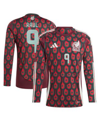adidas - Men's Raul Jimenez Burgundy Mexico National Team 2024 Home Replica Player Long Sleeve Jersey