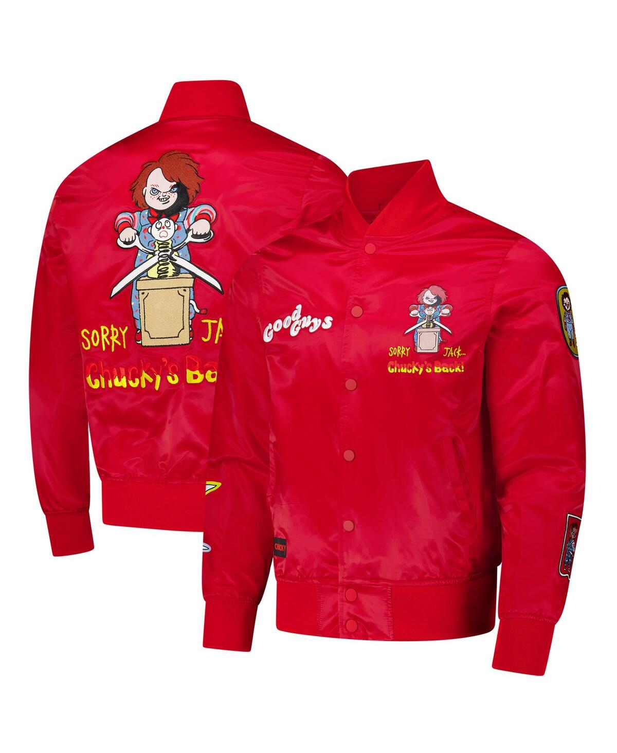 Men's Red Chucky Sorry Jack Satin Full-Zip Jacket - Red