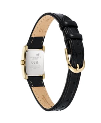 Women's Mini Grove Black Leather Calfskin Strap Watch, 16mm