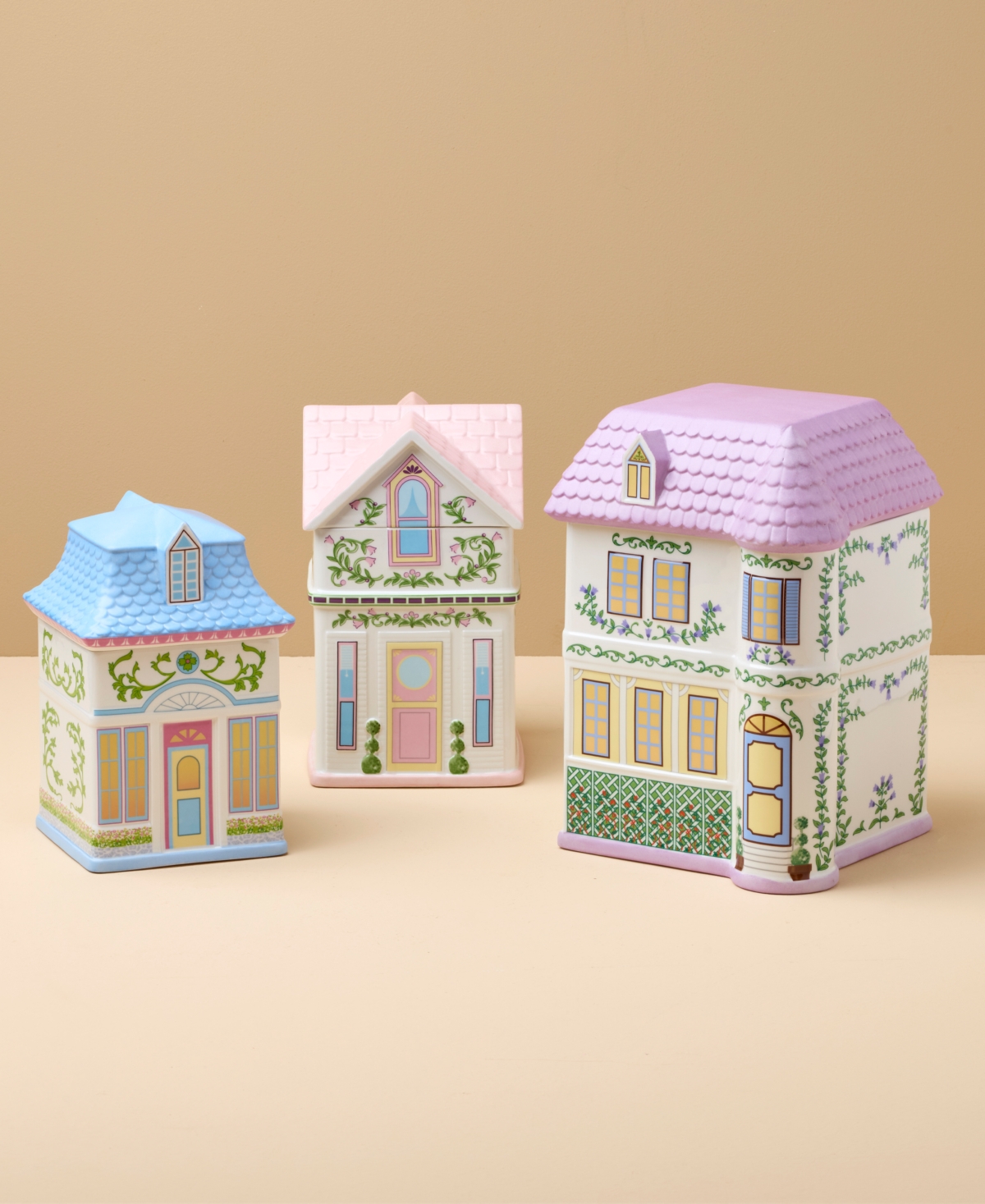 Lenox Village 2nd Edition House Canisters, Set Of 3 In Multi