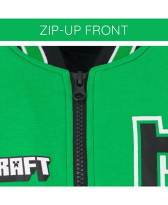 Boys Creeper French Terry Zip Up Varsity Bomber Jacket