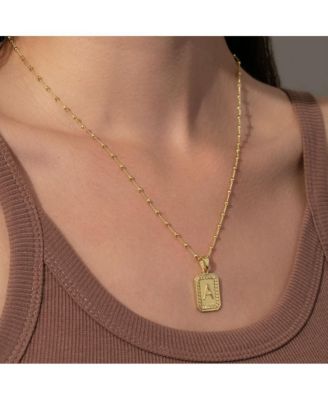 14k Gold-Plated Sur Initial Necklace