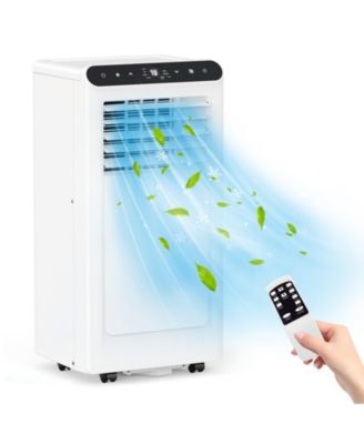 10,000 BTU Portable AC, 3-in-1 Cooling, Dehumidifier & Fan with Remote, 24H Timer, White + Black