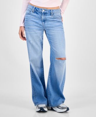 Juniors' Low-Rise Slouchy Flare Jeans 