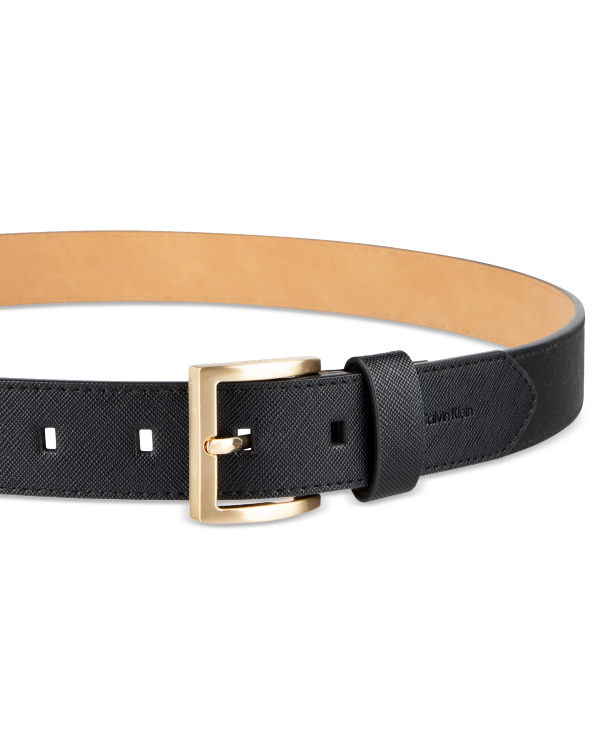 Calvin Klein Geometric Saffiano Dress Belt