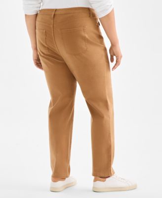 Plus Size High-Rise Straight-Leg Pants, Exclusively at Macy's