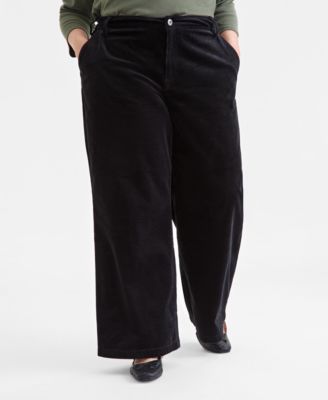 Plus Size Wide-Leg Corduroy Pants, Macy's Exclusive