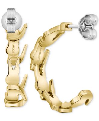 Small Crocodile C-Hoop Earrings, 0.80"