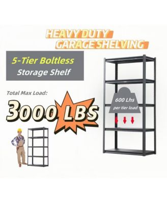 5 Tier Heavy Duty Metal Storage Shelves ,Easy to Assemble ,Adjustable ,Storage Shelves for Basements, Garages and Kitchen, 78 "H47.2"W23.6 "D