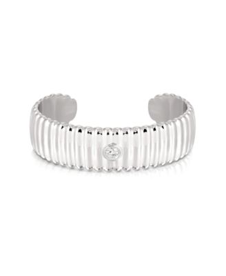 Ribbed Crystal Statement Cuff