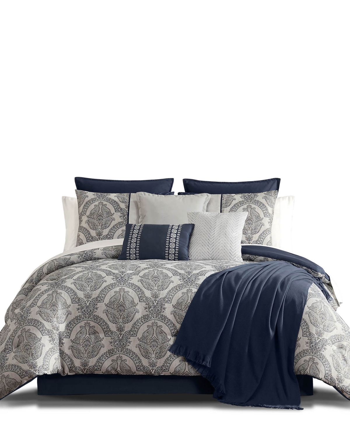 Hallmart Collectibles Teisha Damask 14-pc. Comforter Set, Queen In Multi