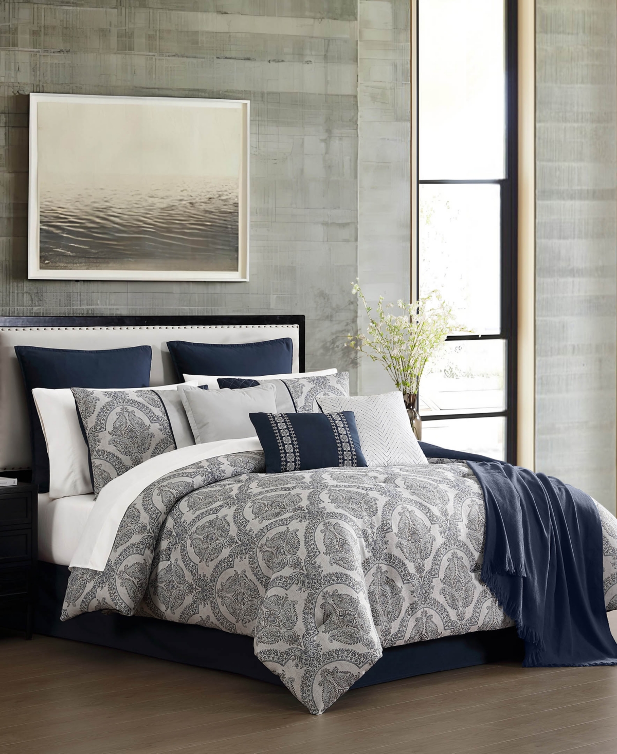 Hallmart Collectibles Teisha Damask 14-pc. Comforter Set, Queen In Multi