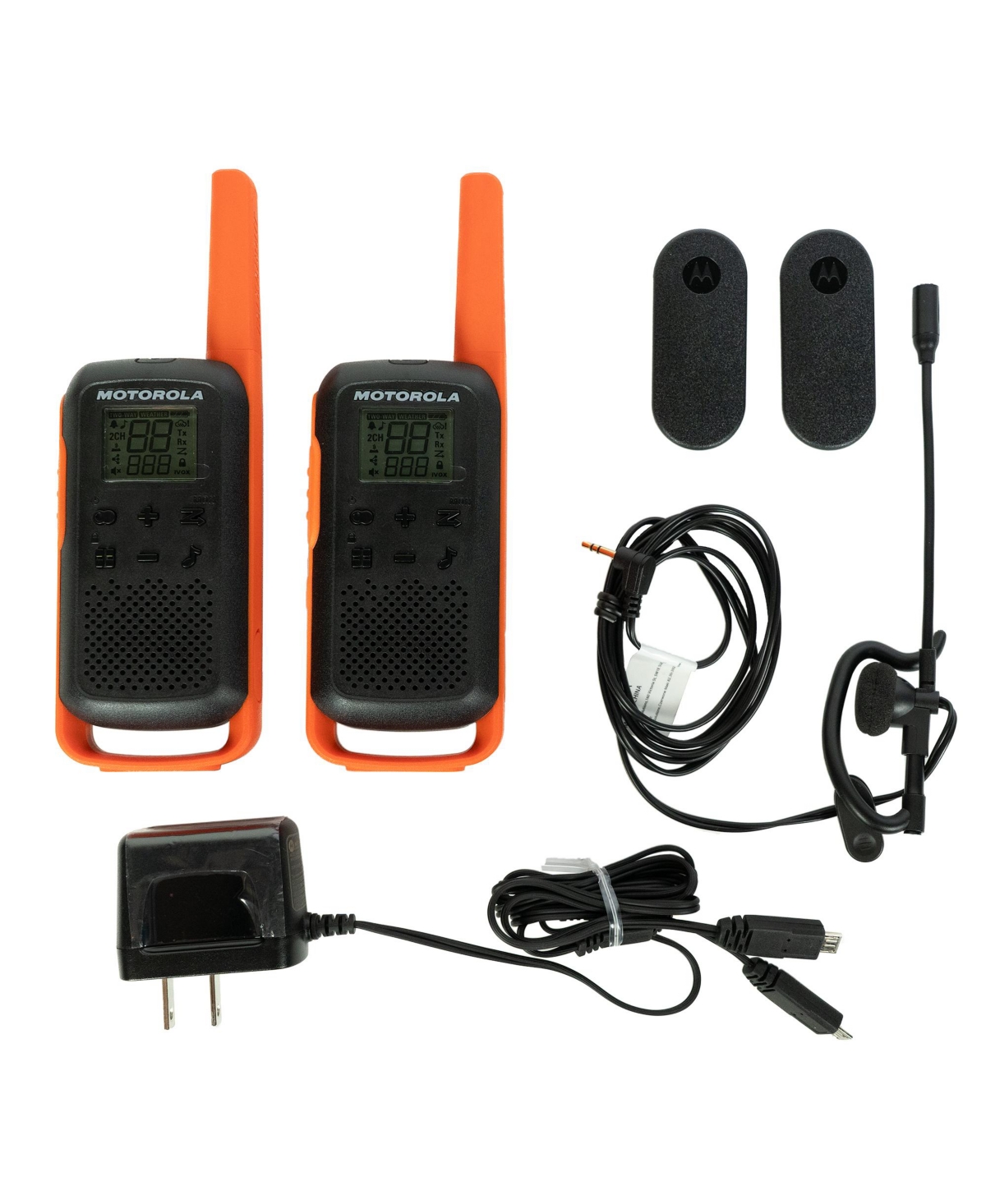 Motorola Talkabout T275 Two-Way Radios (2-Pack) &#x2013; 25 Mile Range, Rechargeable, Outdoor walkie Talkie, Noaa Weather Alerts, Vox, Earpieces & Cas