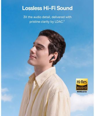 Bass BP1 Pro Noise Cancelling Wireless Earbuds, Real-Time Adaptive Noise Cancelling, Adaptive Active EQ, LDAC Hi-Res Sound, 6-Mic AI Clear Calls, 55H Playtime, IP55 Waterproof, Bluetooth 6.0,White