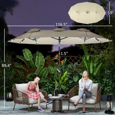 9.7' Double-sided Patio Umbrella with Tilt
