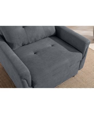 35"W Dark Gray Woven Convertible Armchair