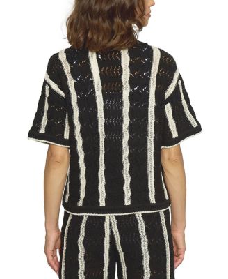 Women's Novelty Stitch Polo Pullover Top