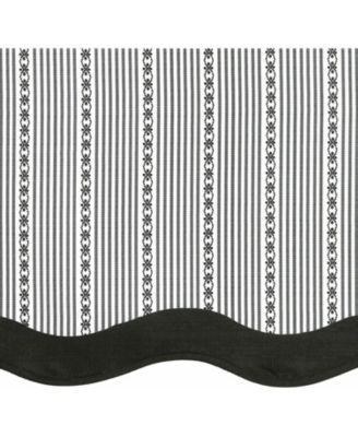 Living Country Farmhouse Striped Window Valance Curtain Treatments - 58 in. W x 14 in. L, Burgundy