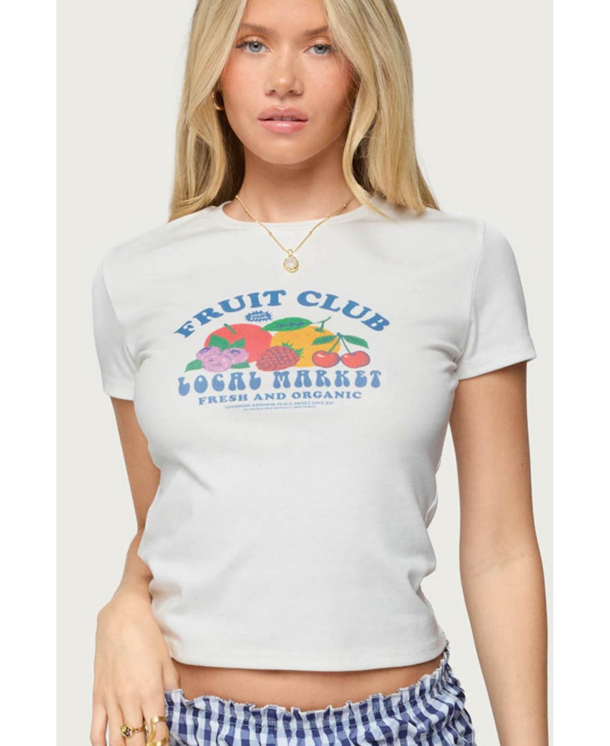 Women's Fruit Club Graphic T Shirt - White