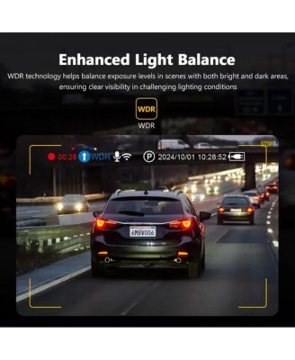 Dual Dash Cam 2K Front + 1080P Rear, GPS & Wi Fi, 2.7″ LCD, Night Vision, WDR, G Sensor, Loop Recording, Parking Mode, Wide-Angle Lens, Supports max 512 GB microSD