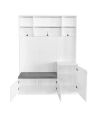 Hall Tree with Bench Cushion Coat Rack