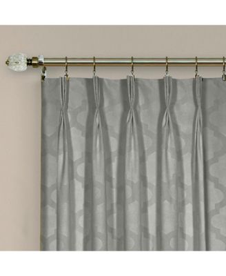 2 Pack Windsor Pinch Pleat/Rod Pocket/Back Tab Quatrefoil Window Curtain Panels - 84 in. Long - Navy