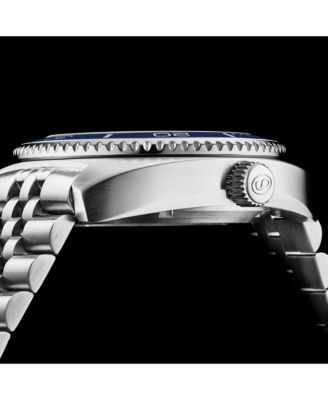 1008 Men s Automatic Watch Swiss Movement Tonneau Stainless Steel Case Blue Dial Jubilee Bracelet 200M Water Resistant Date Window Diver