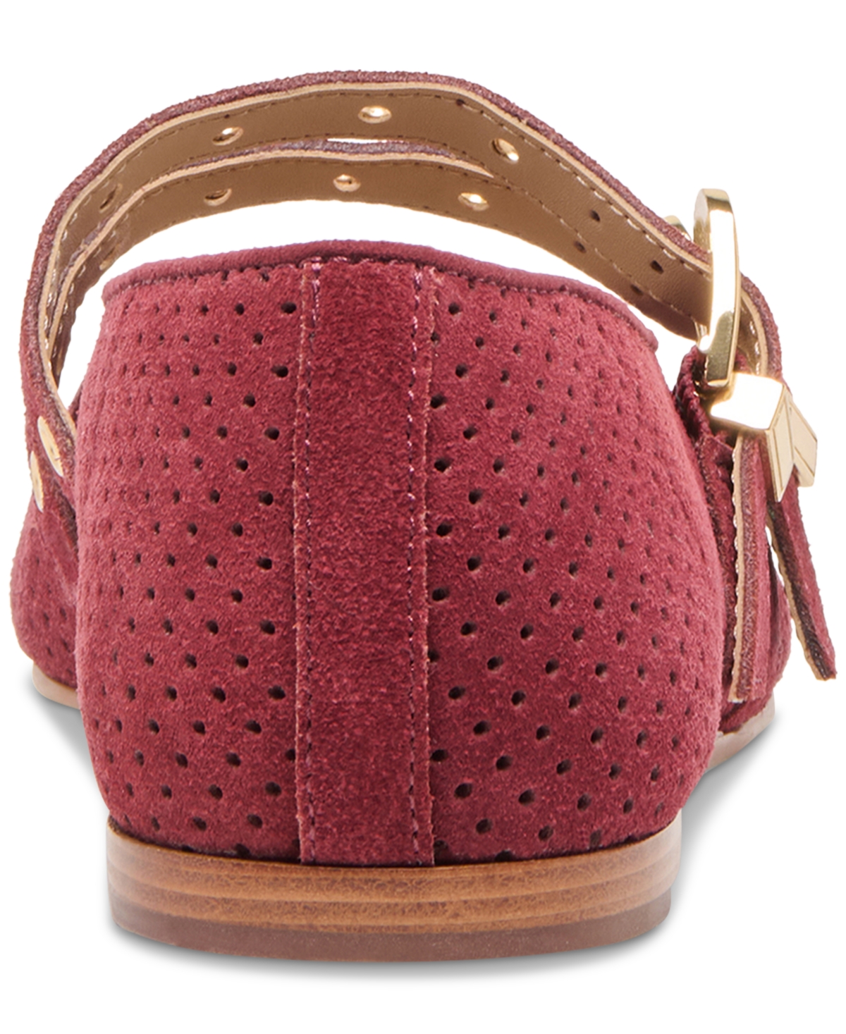 Dolce Vita Baylee Grommet Ballet Flats Oxblood Perforated Suede In Red