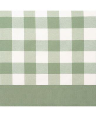 Modern Country Farmhouse 3 Piece Buffalo Check Plaid Window Curtains & Valance Set - 63 in - Gray