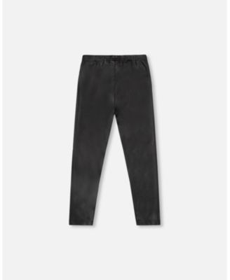 Little Girls Shiny Stretch Jersey Leggings Black - Toddler|Child