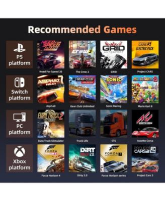 270°Racing Steering Wheel with Pedals & Vibration Feedback – Compatible with Xbox, PS4, PC, Switch, Android & More